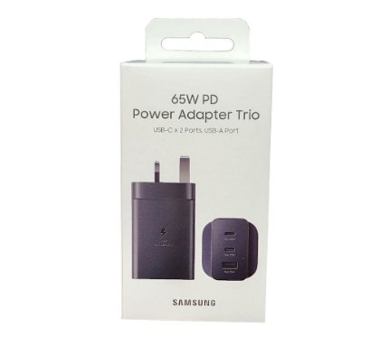 Chargers + Cables Original Samsung USB_C 65W PD Adapter Trio Black